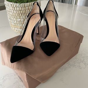 Gianvito Rossi Plexi velour and PVC pumps